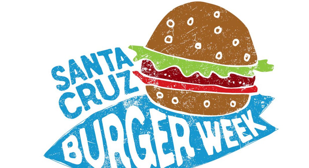 Santa Cruz Burger Week logo featuring illustrated hamburger and blue banner