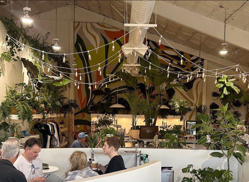 Customers enjoy coffee and food inside The Power Plant coffee house in Moss Landing.