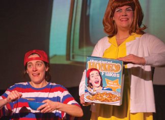 Eight Tens Bring It Laney Correa and Manirose Bobisuthi perform in “Ad Hominem” during 8Tens@8 at Actors Theatre in Santa Cruz