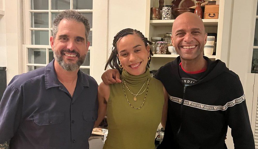 Charlie Hunter, Lo Steele and drummer Marcus Finnie pose together ahead of their Kuumbwa Jazz Center performance in Santa Cruz.