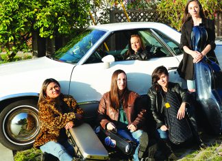 Small is Big Members of Marea Ensemble gather with their instruments before a performance.