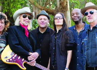 Master Blaster The Third Mind band members posing together including Dave Alvin and Jesse Sykes in a group portrait