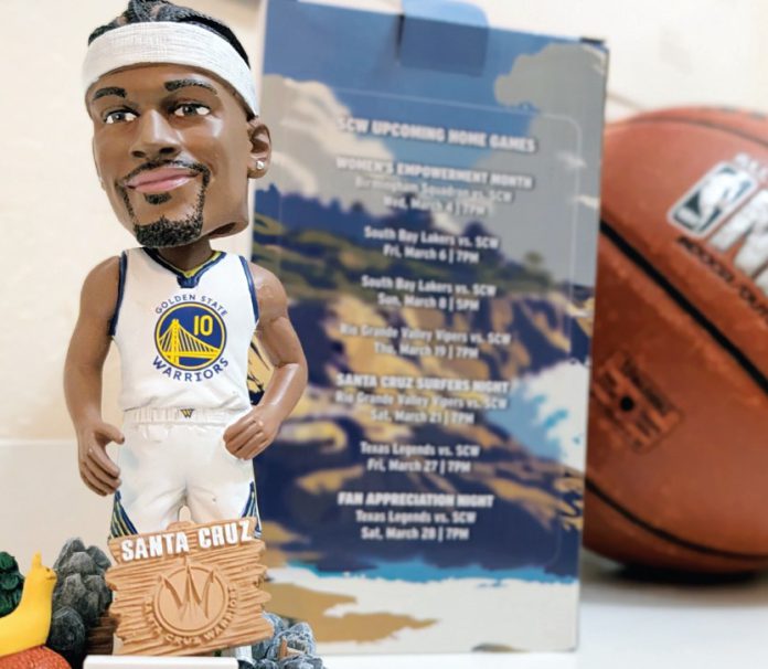 Hunger Gaming Santa Cruz Warrior Jimmy Butlerโs bobblehead.