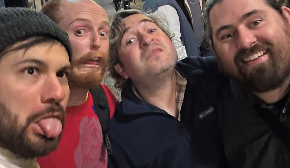 Comedians pose together at Blue Lagoonies comedy show