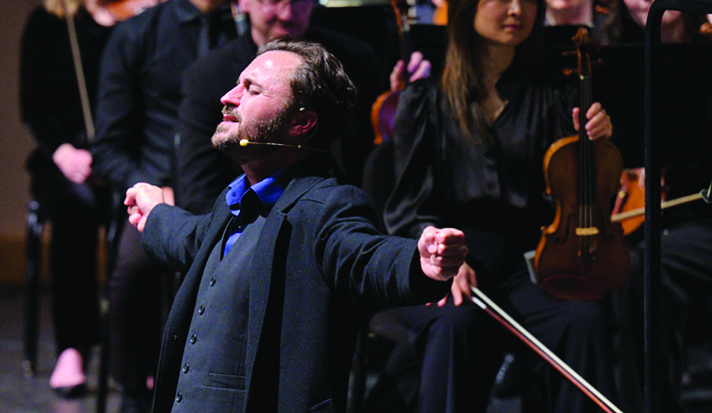 actor portraying Salieri in Amadeus Santa Cruz Symphony performance