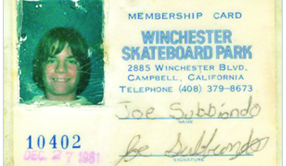 Joe Sib vintage skateboard park membership card California