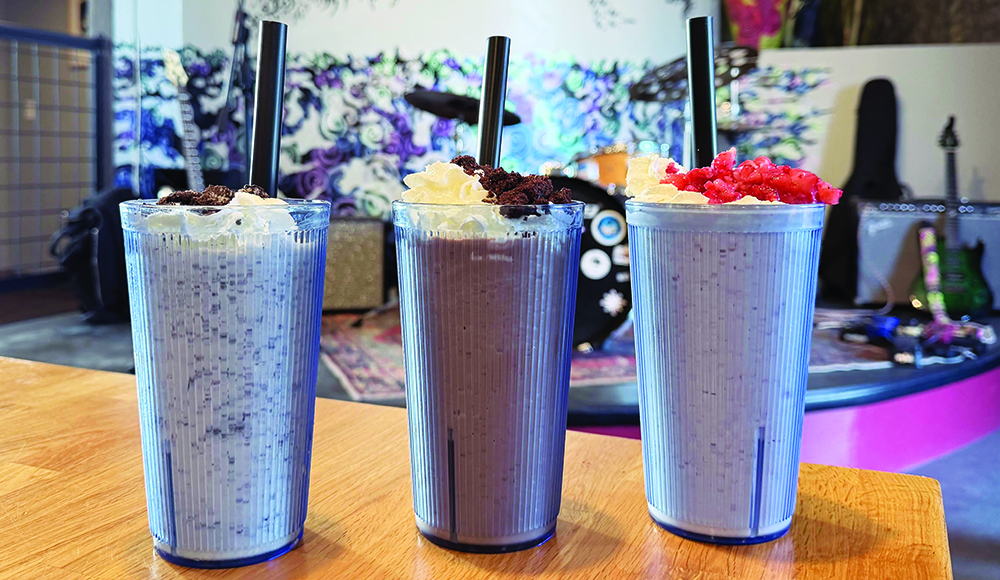 Milkshakes with whipped cream and toppings at Cruz Room Santa Cruz
