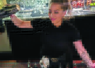 Haters Get Happy Julianna Mireles Mane Kitchen Cocktails Santa Cruz bartender making cocktail