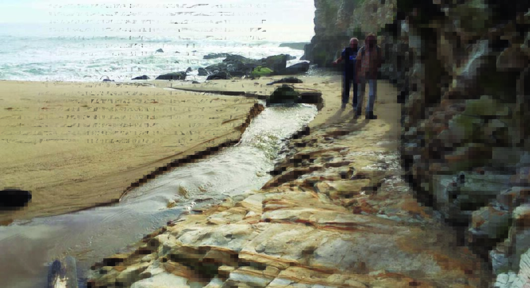 hikers rocky shoreline California Coastal Trail Santa Cruz cliffs