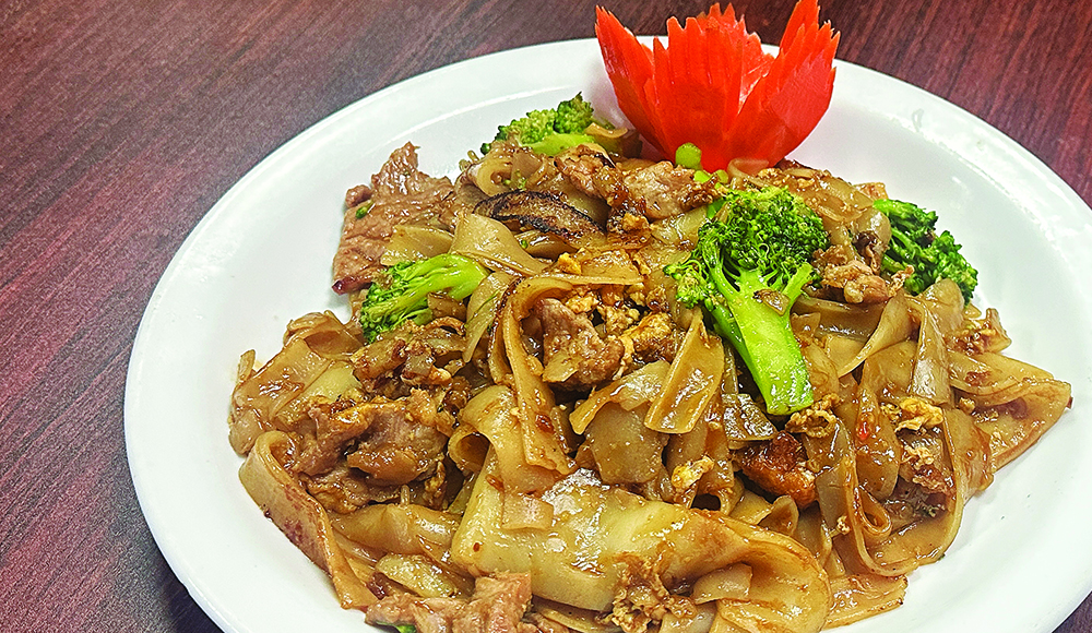 Pad See Ew noodles with beef and broccoli from Thai Heart restaurant