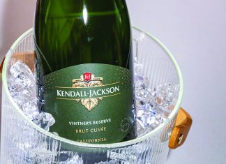 Wine and Vines Kendall Jackson Vintners Reserve Brut Cuvee sparkling wine bottle on ice