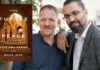 Path to Peace Aziz Abu Sarah and Maoz Inon stand together beside book The Future is Peace