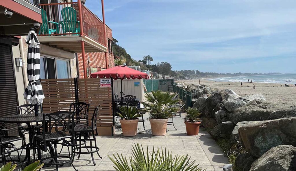 private beachfront property fence Santa Cruz coast access