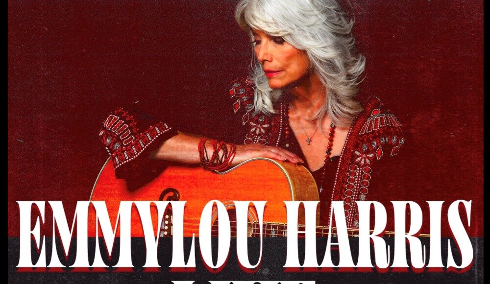 Emmylou Harris live tour poster with April 18 Santa Cruz Civic Auditorium date