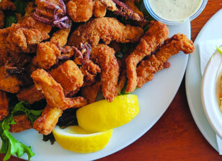 Summer Swell Stagnaro Bros. calamari plate on Santa Cruz Wharf