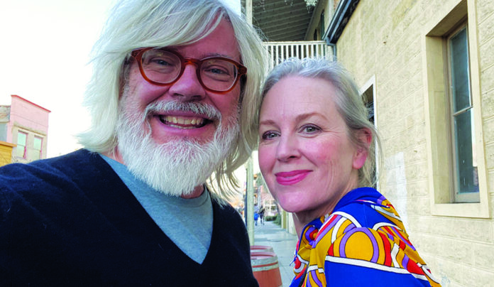 Freedom of Expression Dennis Bartok and Marja Bartok smile together outdoors in Santa Cruz.