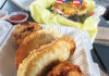 Hola Puerto Rico Puerto Rican empanadillas, fried bites and sauces from Luna’s Borikén Bites in Abbott Square.