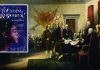A New American History Cover of Wallace Baine’s Founding Daughter over John Trumbull’s Declaration of Independence painting.