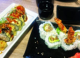 Signature Ramen Deep-fried Pajaroll and Spicy Spider Roll served at Miyuki Restaurant in Watsonville.