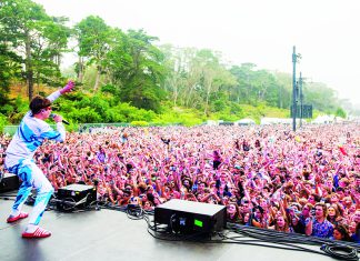 A Great Artist Lost Oliver Tree performs before a large crowd at Outside Lands Music Festival in San Francisco.