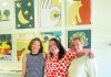 Getting to the Point Sydney Pfaff, Kelly Carámbula and Carissa Potter pose inside And Friends Art Gallery.
