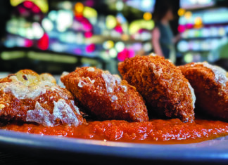 Down for Ups Fried ravioli served with red sauce at The Hotel Bar in downtown Santa Cruz