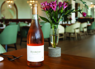Flower Time Bottle of Flowers Sonoma Coast Rosé at High Tide restaurant in Santa Cruz