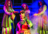Daggers of the Mind The three witches surround King Duncan in Santa Cruz Shakespeareโs Macbeth