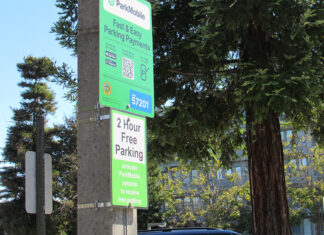 Parking Problems ParkMobile parking sign outside the Santa Cruz County Governmental Center