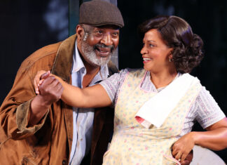 Swing for the Fences Derrick Lee Weeden and Carolyn Ratteray performing in Santa Cruz Shakespeare’s Fences.