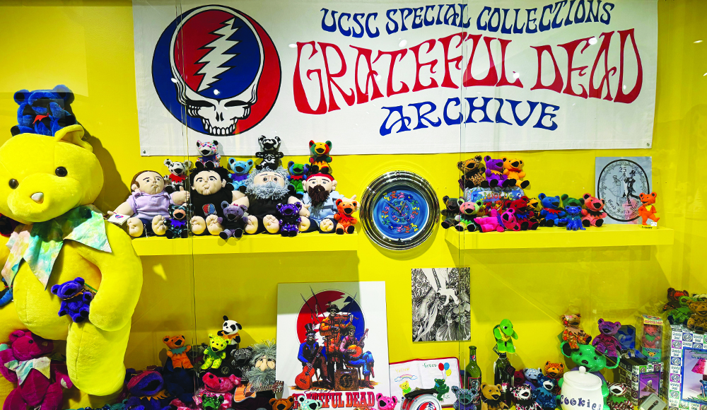 Grateful Dead memorabilia and dancing bear collectibles at McHenry Library