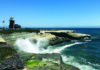 From Rockets to Oil Rigs Waves break below the lighthouse and Santa Cruz Surfing Museum at Steamer Lane.