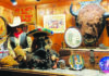 Gone, Bar Western artifacts and decorations inside the Over The Hill Gang Saloon.