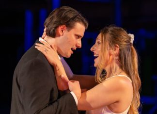 The Last Five Years Chris Cherin and Charlotte Boyce Munson perform as Jamie and Cathy in Santa Cruz Shakespeare’s The Last Five Years.