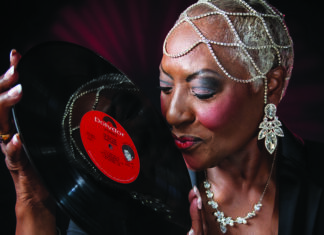 Godmother of Funk Funk singer Martha High holds a vinyl record ahead of her Kuumbwa Jazz Center performance in Santa Cruz.