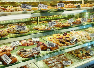 Mangia Marriage Display case filled with Italian pastries at La Placa Italian Cuisine in Scotts Valley.