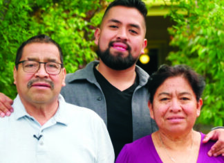 From Farm to Tech Martin Vargas-Vega stands between his father Tomás Vargas Pineda and mother María Luisa Vega De Vargas.