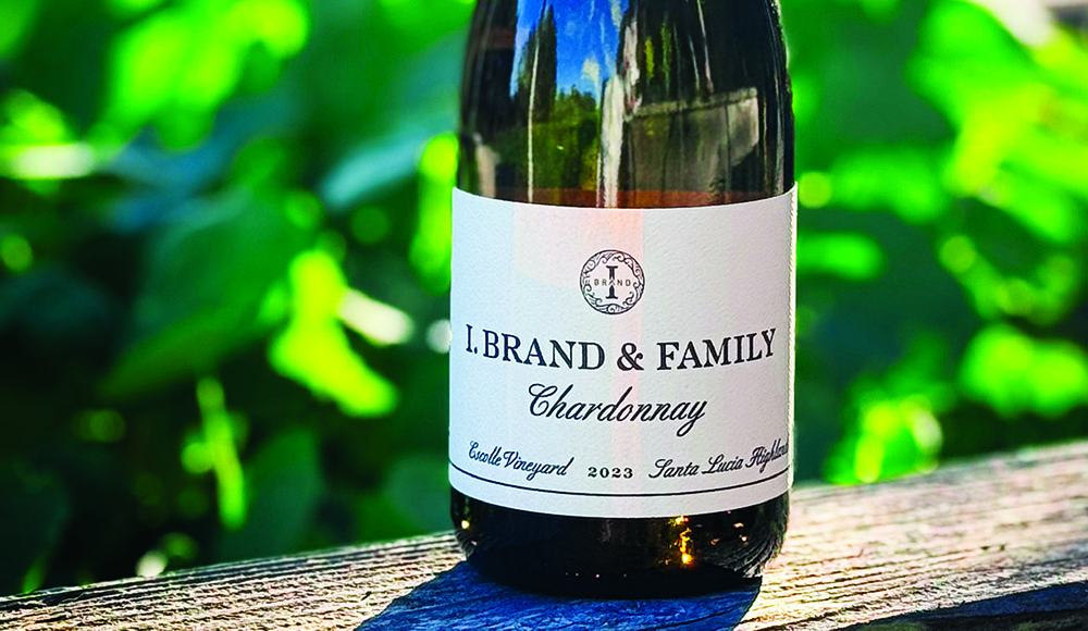 Bottle of I. Brand & Family Escolle Vineyard Chardonnay 2023.