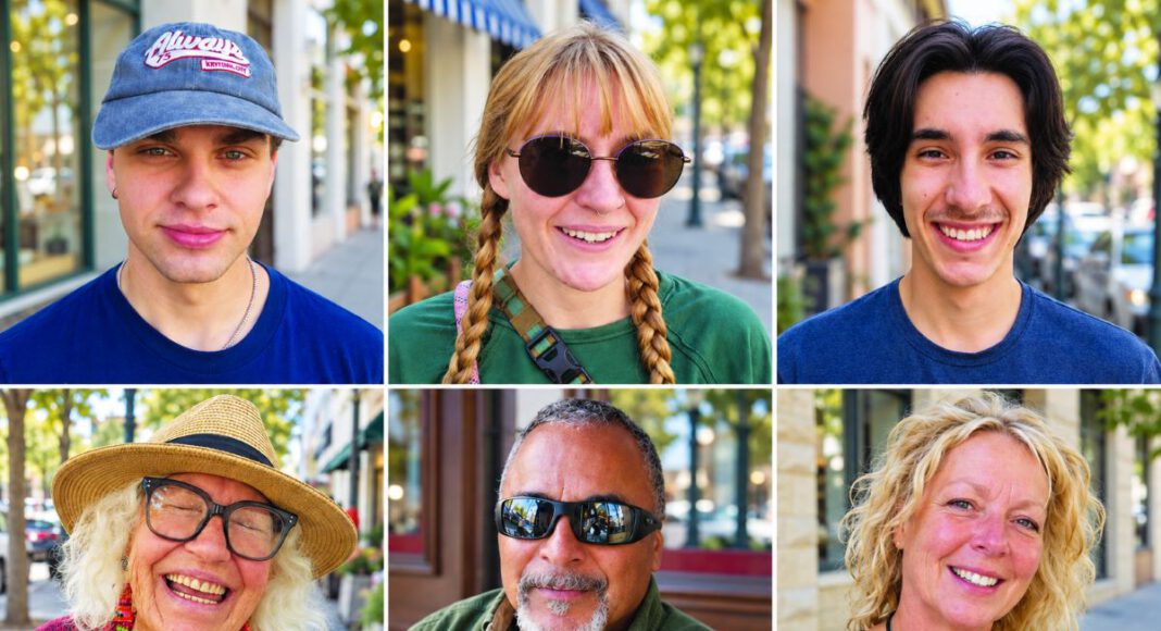 Six Santa Cruz Street Talk participants discussing solutions to global warming.