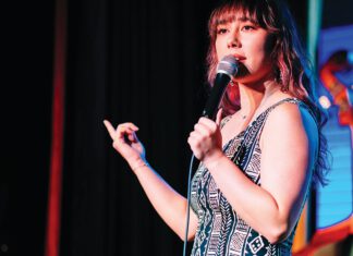 The Kids Come Home Comedian and UCSC alum Natasha Collier, appearing at the Santa Cruz Comedy Festival.