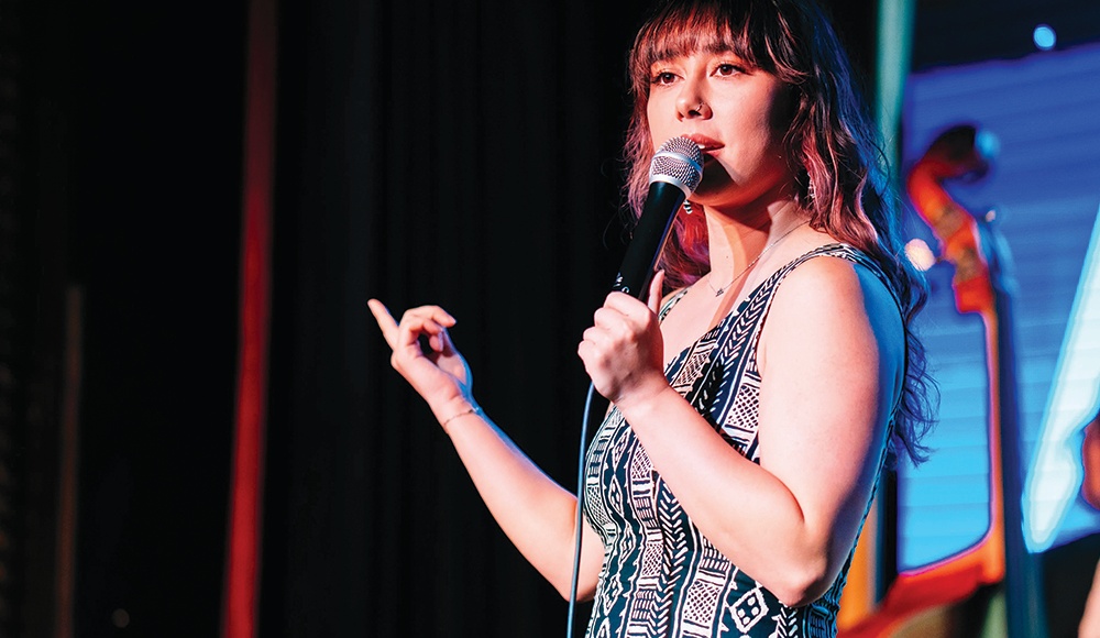Comedian and UCSC alum Natasha Collier, appearing at the Santa Cruz Comedy Festival.